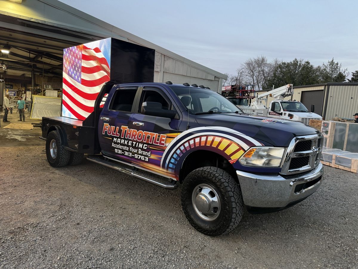 Full Throttle Marketing vehicle wrap built by Cook Neon Signs