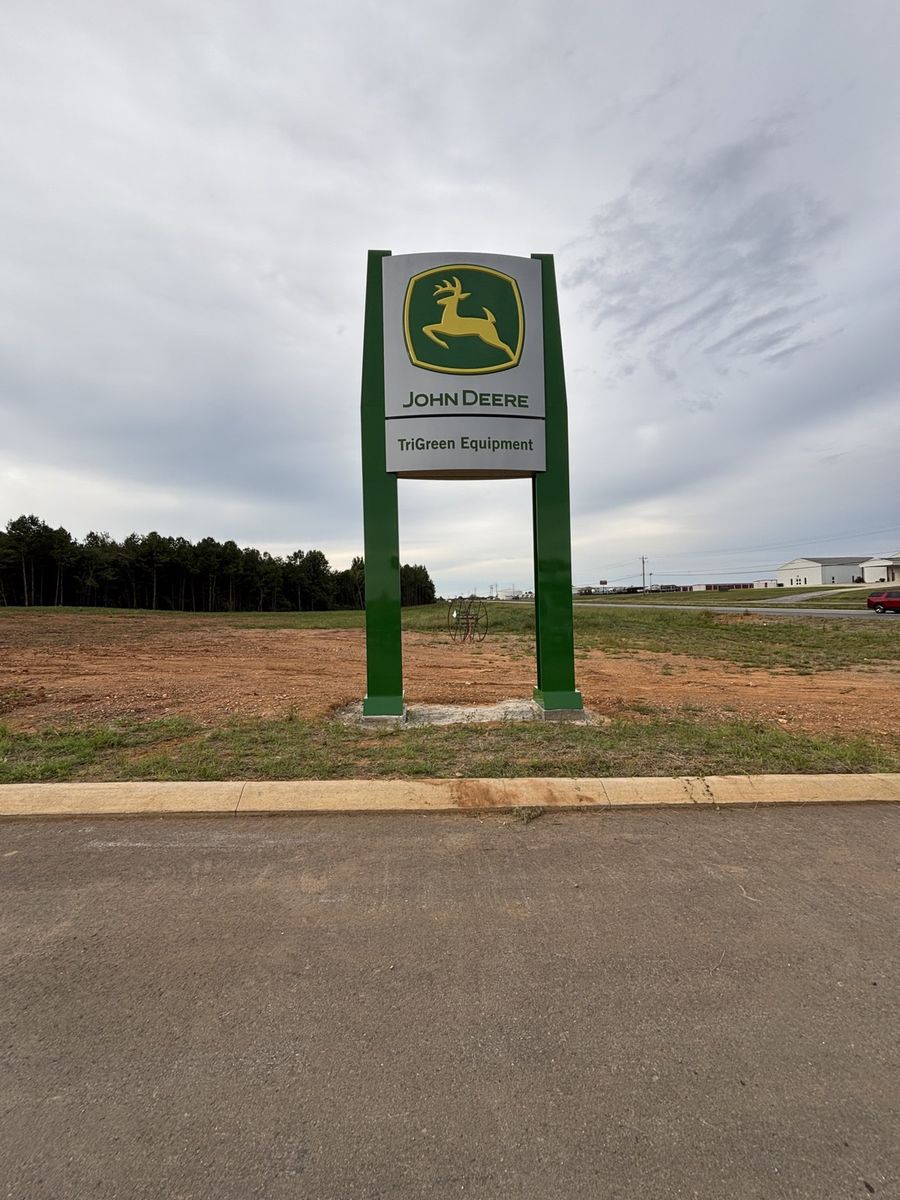 Pylon sign for an equipment dealership